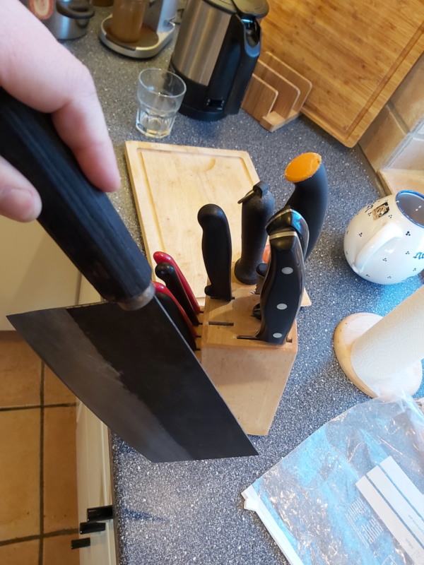 cleaver doesn't fit into knife block